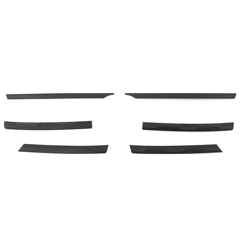 Комплект полосок отделки центральной решетки переднего бампера, подходящих для Volkswagen Tiguan MK2 2017-2024, автомобильные аксессуары, прямые черные полоски