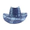 Spring and Summer Color-Block Denim Hat, Washed Outdoor Brimmed Hat