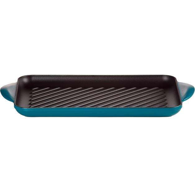 Чугунная сковорода для гриля прямоугольная Le Creuset 32x22 см, глубокий бирюзовый цвет (20202326420460)