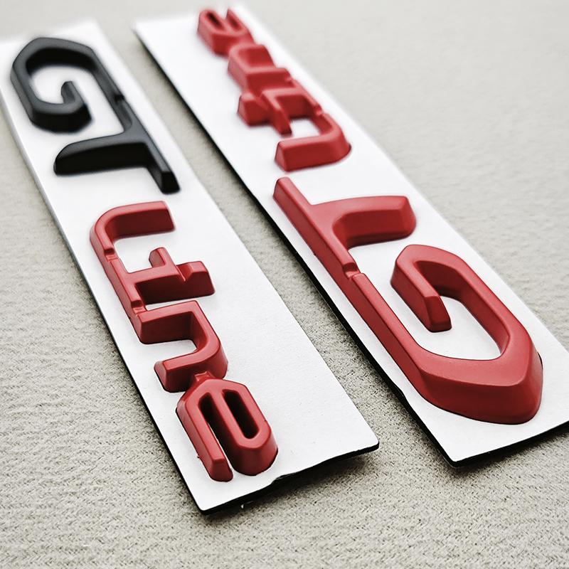 3D Metal Black Red Logo GT Line Emblem Car Trunk Badge For Peugeot 208 2008 205 508 5008 207 408 308 3008 GT Sticker Accessories