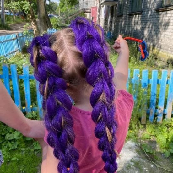 1/2/3 Sets 26-Inch Long Purple Hair Extension with Comb Bun Maker Hairdressing Tools Party Pre Stretched Straight Synthetic Hair Extension