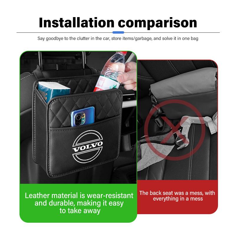 For Volvo Car Seat Back Hanging Storage Large Capacity Pocket Organizer XC90 V90 V60 V40 S80 S60 S90 C40 XC60 XC40 V70 XC70