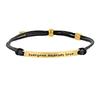 [R5109] - Black Gold-plated 'Messages' Steel Designer Bracelet (everyone Deserves Love) - 40x4mm