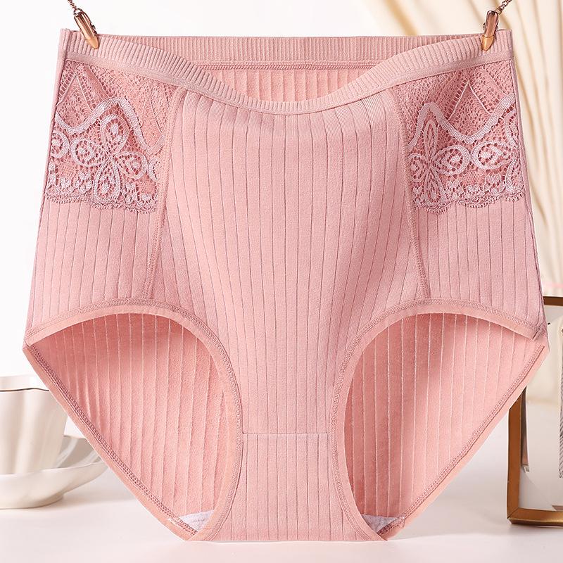 Women Panties High Waist Solid Color Soft Breathable Plus Size Lady Underpants Briefs Underwear