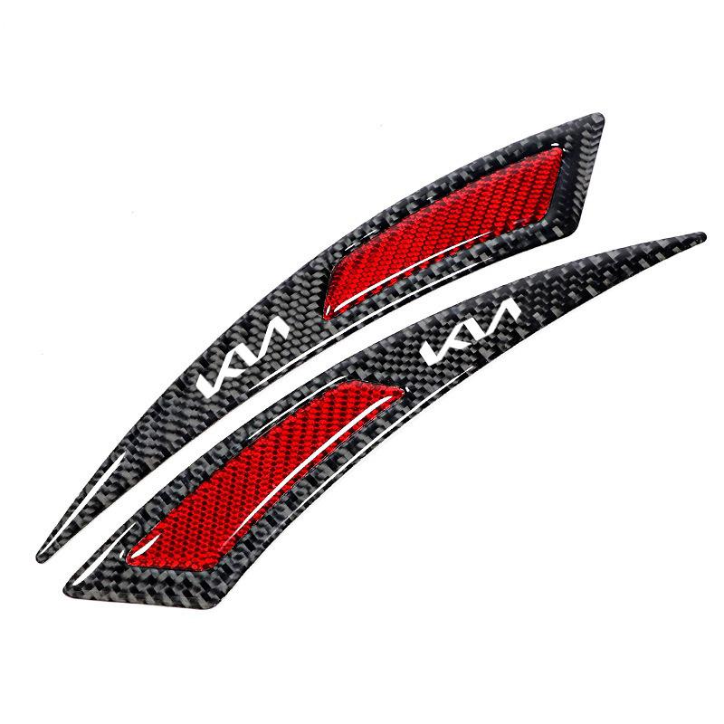 HFVY8 2Pcs Carbon fiber Car Anti-collision strip Door Sticker Safety Warning Reflector Decal For Kia KN K7 K900 Cadenza K9 K04 Sorento