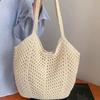 Large-capacity Casual Hollow Woven Bag 2025 Spring and Summer New Lazy Wind Vacation Shoulder Bag Commuter Tote Bag