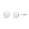 [H0471] - Silver Earrings 'Perla' Ivory White (flat) Silver (rhodium Plated) - 10 Mm