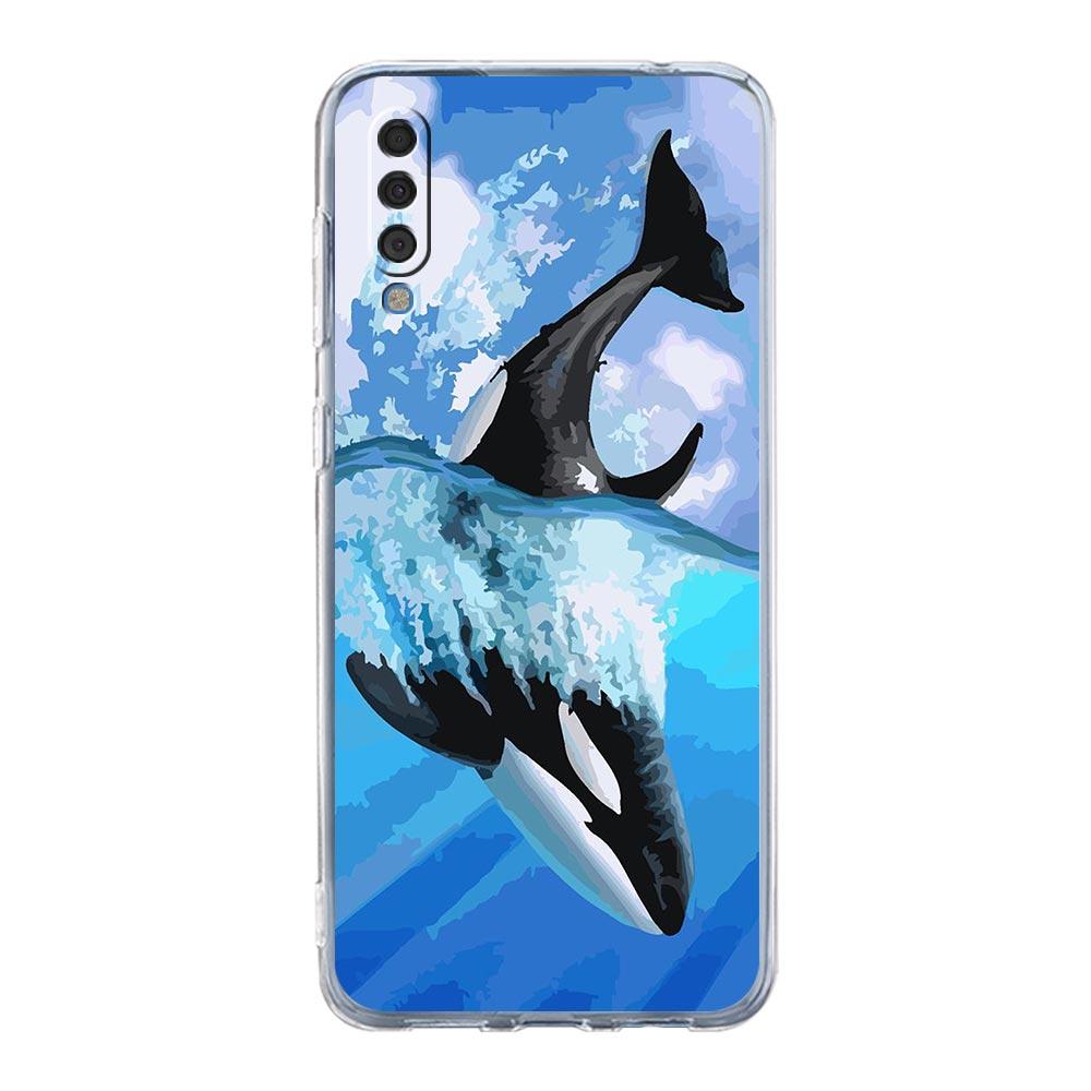 Чехол Для Samsung A54 A52 A50 A70 A40 A20S A20E A02S A12 A14 A16 A22 A24 A42 A34 A32 5G A04s A06 Косатка океан милая косатка