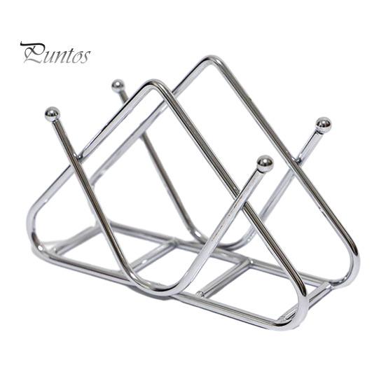 Железный держатель для бумажных полотенец Треугольная форма Нержавеющая сталь Большая емкость Полированная без деформации Бар Офисный кухонный стол Держатель для салфеток Диспенсер для салфеток