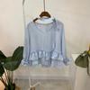 C S In The Room V neCk Frill Long SleeVe blouSe Set 3Color