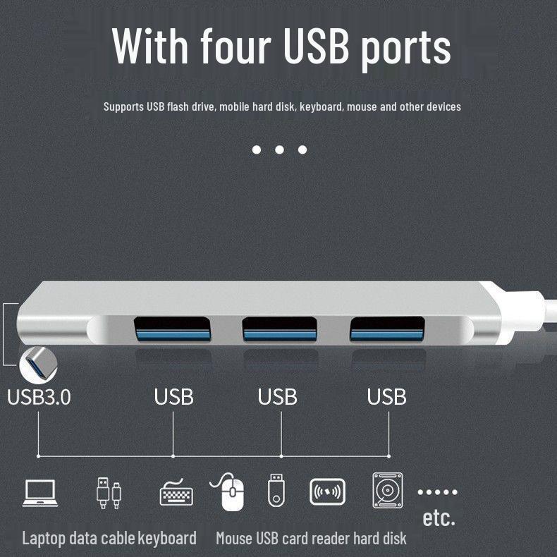 Многопортовый USB 3.0 хаб-разветвитель с Type-C для ноутбуков, планшетов и настольных компьютеров