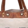 Let's Touch The Sky Leather Bags Bicycle Upcycled Canvas Tote Bag White Tan, Khaki, Brown