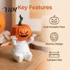Cute Spooky Home Decor Pumpkin Head Mummy Statue, Funny Halloween Decorations, Sitting Ornaments Resin Figurine for Desktop Shelf Sitter Outdoor