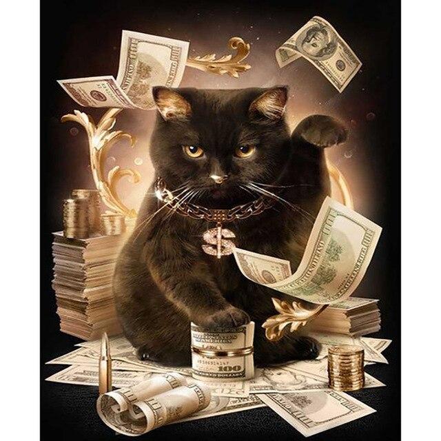 DIY 5D алмазная живопись кошка Алмазная вышивка крестиком полная круглая/квадратная картина с животными из горного хрусталя мозаика Настенный декор