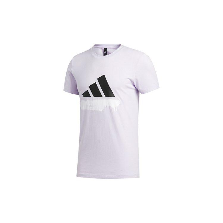 Adidas T Shirts Men's Purple Crew Neck Moderate Straight Fit FT2827