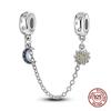 Fit 3Mm Original Copper Charms Beads Stars Moons Safety Chain Charms For Women Fine Diy Birthday Jewelry Gifts