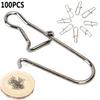 MUQZI Sports Accessory 100Pcs Stainless Steel Snap Hooks Fishing Barrel Swivel Safety Lure Connector
