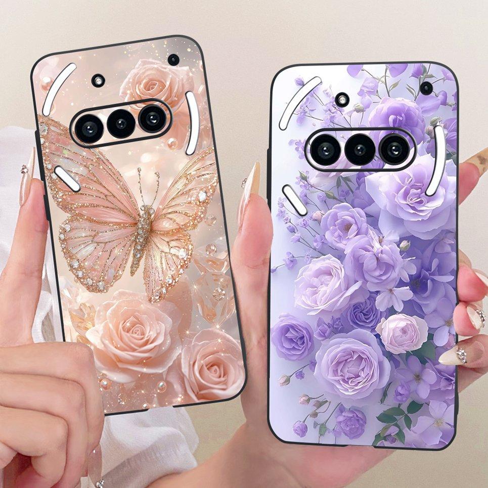Чехол с узором «Цветы Бабочки Банты» для Nothing Phone 3 3a Задняя крышка Прозрачный Мягкий Силиконовый Чехол для Телефона Nothing A059