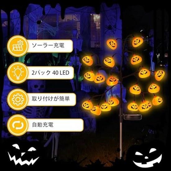 Garden light solar outdoor waterproof Halloween decoration pumpkin illumination 2-piece set automatic on off energy-saving lighting stylish decorative