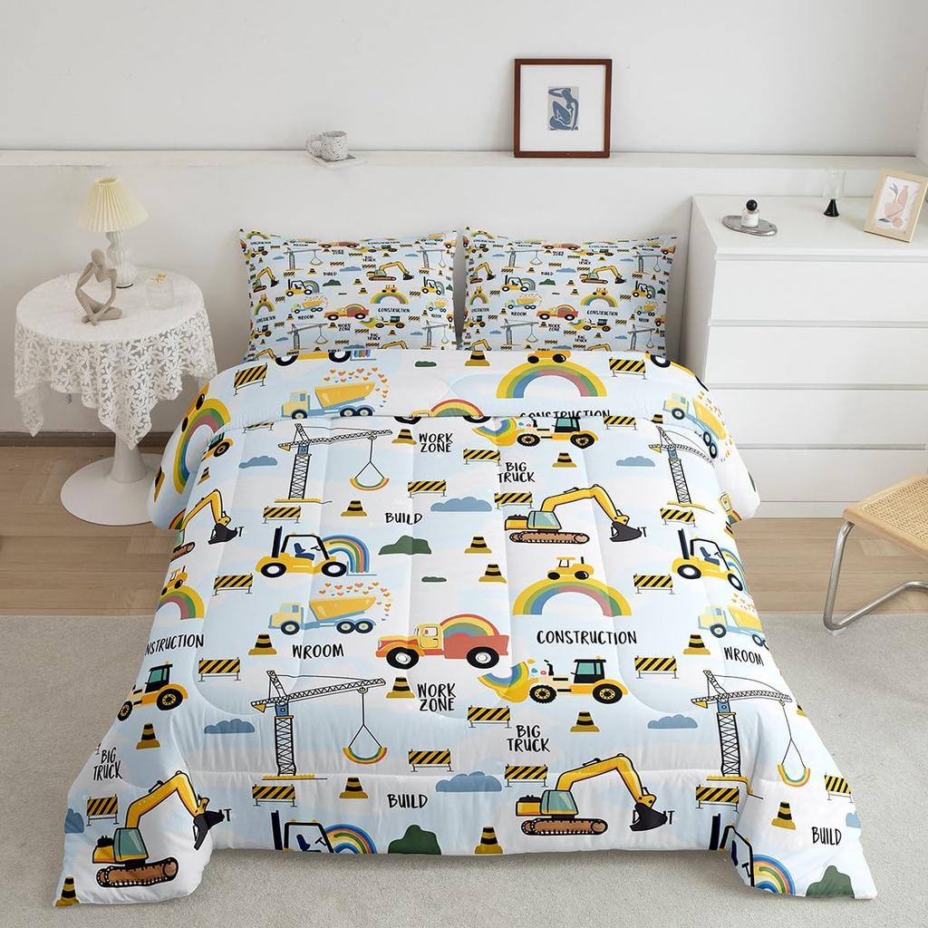 Boho Rainbow Bedding Set For Girls Twin,Cute Bohemian Eyes Moon Sun Comforter Set Kawaii Cloud Dream Catcher Bedding Comforter Sets For Kids