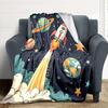 1pc Space Adventure Blanket, Lightweight Flannel Throw Blanket for Sofa, Bed, Travel, Camping, Living Room, Office, Couch031