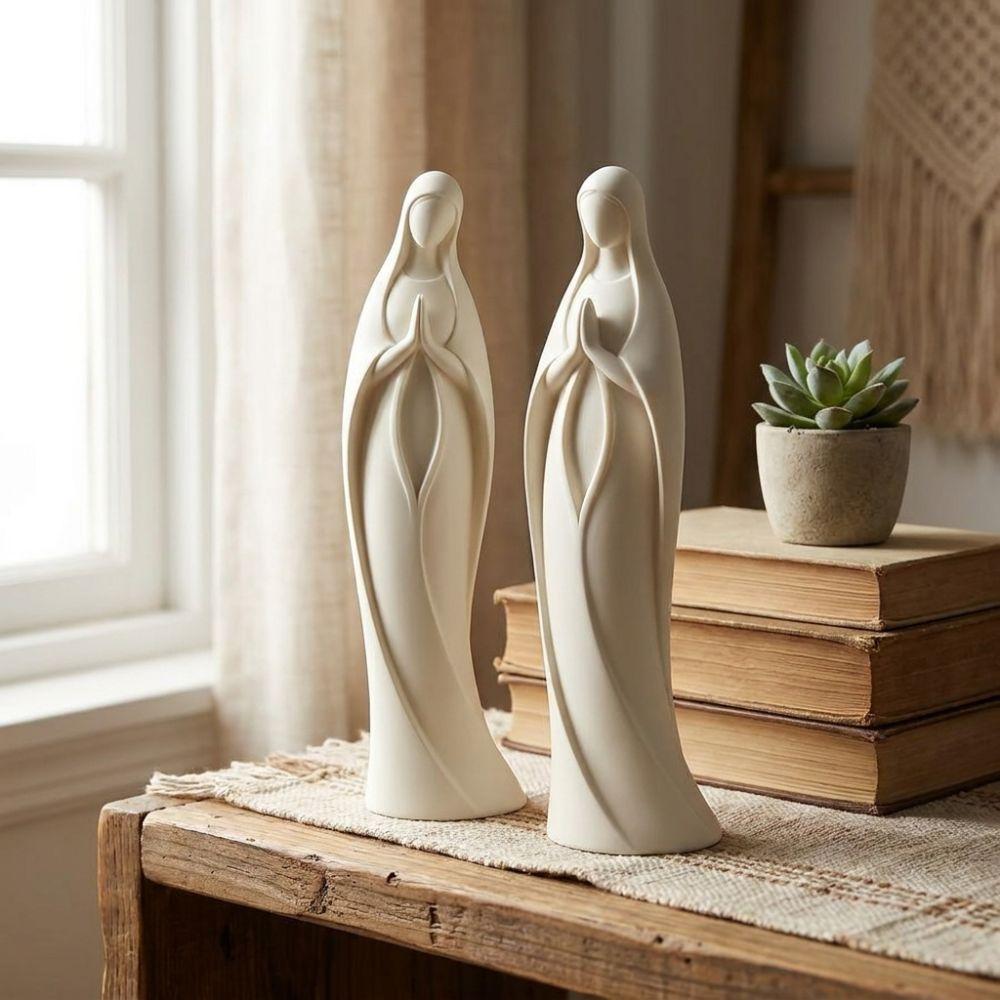 3D Printed Praying Virgin Mary Statue Minimalist Virgin Mary Desktop Sculpture Home Shelf Decor