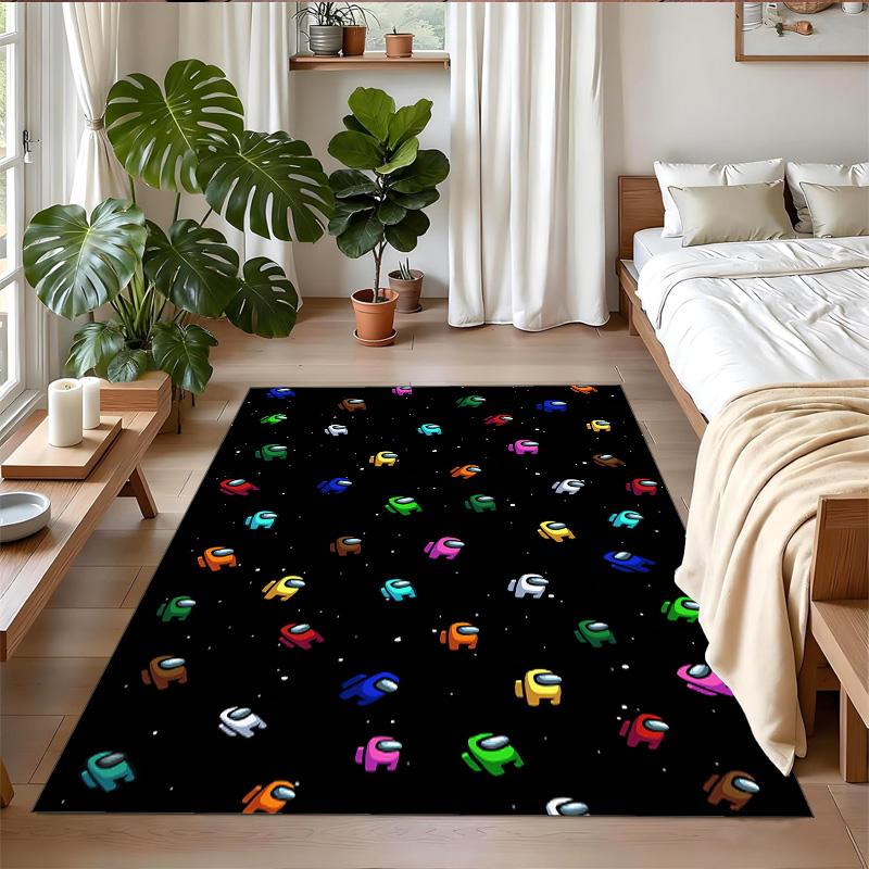 Among Us Print Crystal Velvet Plush Rug Anti?Slip Wear?Resistant Floor Carpet For Indoor Household Home Decoration