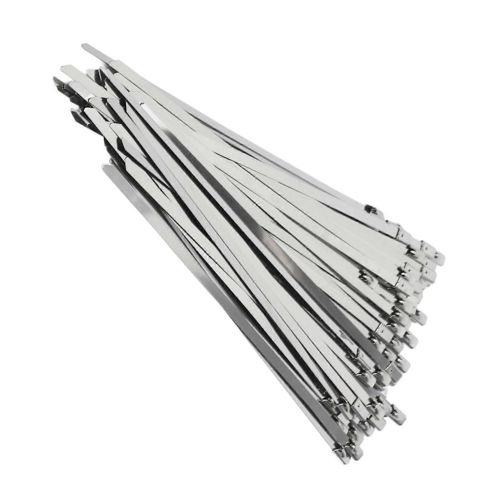 Stainless Steel Cable Tie Set - 200Pcs, 4.6mm Width - Self Locking for Wire Line & Hose