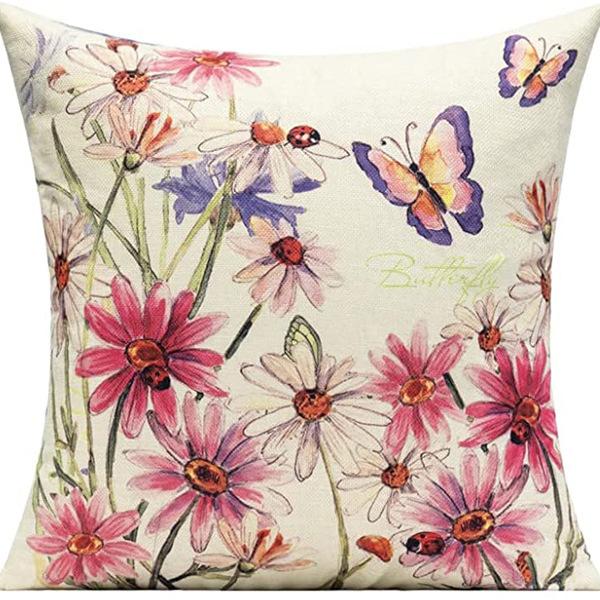 Растение и Цветок Льняная Наволочка Фиолетовая Лаванда С Принтом Подушка Чехол Наволочка Дом Диван