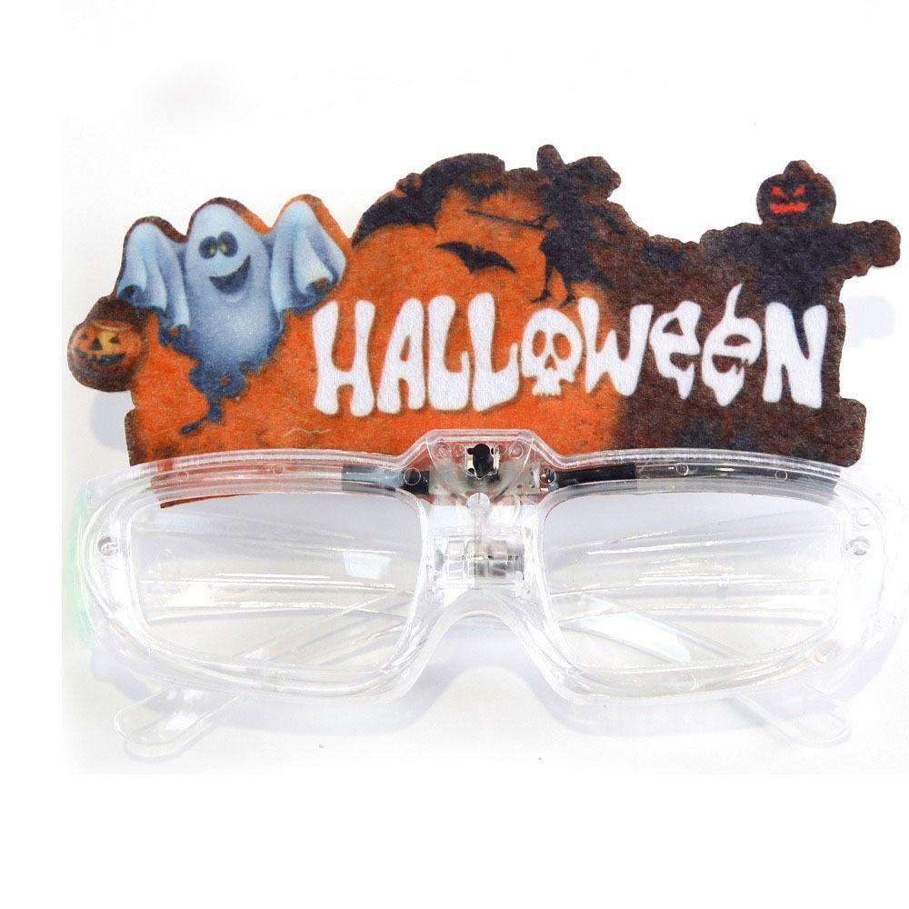 Pumpkin Halloween Luminous Glasses LED Fluorescent Glasses Funny Party Glowing Glass Toy