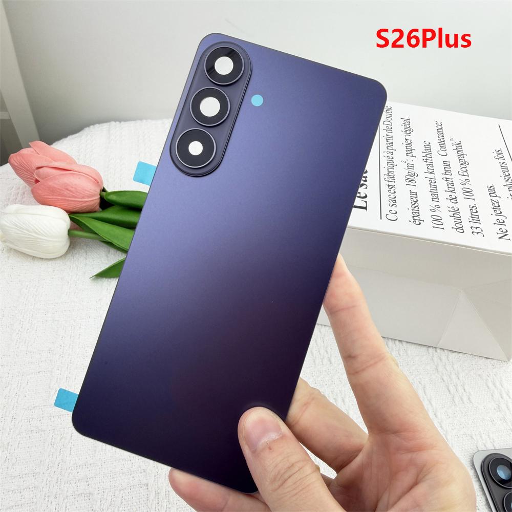 Задняя стеклянная крышка для SAMSUNG Galaxy S26 Plus S26+ Задняя крышка аккумулятора Жесткая Крышка заднего корпуса с объективом камеры