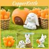 Charming Rabbit Eat Carrot Diy Resin Figurine For Exquisite Micro Landscape Decoration