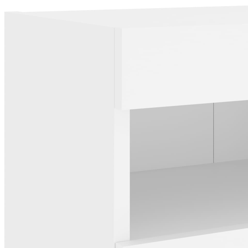 Wall Mounted TV Cabinet with RGB LED Lights White 80 x 30 x 40 cm