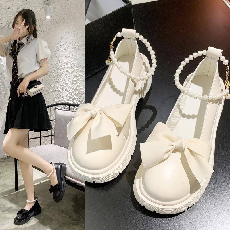 Fashion Women Thick Platform Mary Janes Lolita Shoes Party Pumps Summer New Sandals Bow Chain Mujer Shoes Fashion Oxford Zapatos2025