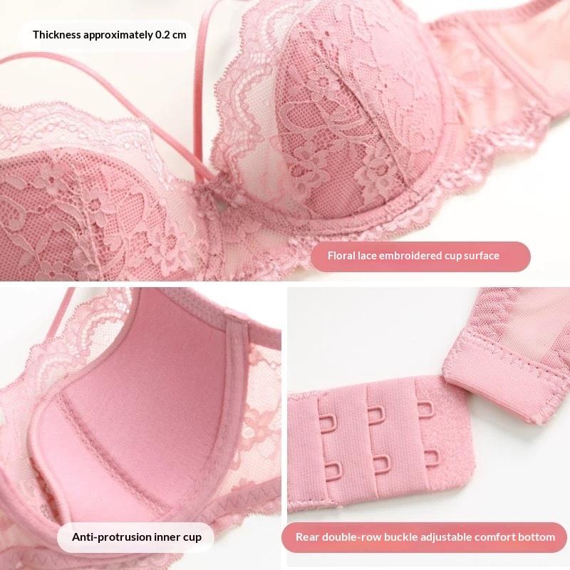 Sexy Bra Set Women Lace Lingerie See Through Thin Bra Snd Panty Set Ladies Elegant Brief Set Underwear