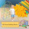 Children's 4D Interlocking Straw Building Blocks for Kindergarten Assembly
