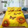 Пододеяльник с изображением подсолнуха, комплект постельного белья Queen, комплект постельного белья с изображением коровы, черно-белый абстрактный комплект постельного белья с изображением листьев растений, полиэстеровый пододеяльник