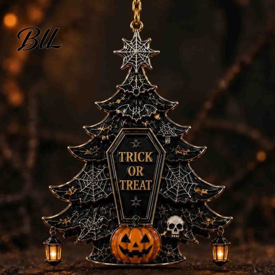 Skeleton Wall Decor for Home Halloween Tree Acrylic Hanging Ornament, Pumpkin Ghost Skull Seasonal Durable Event Decorations Decor, Spooky Pendant