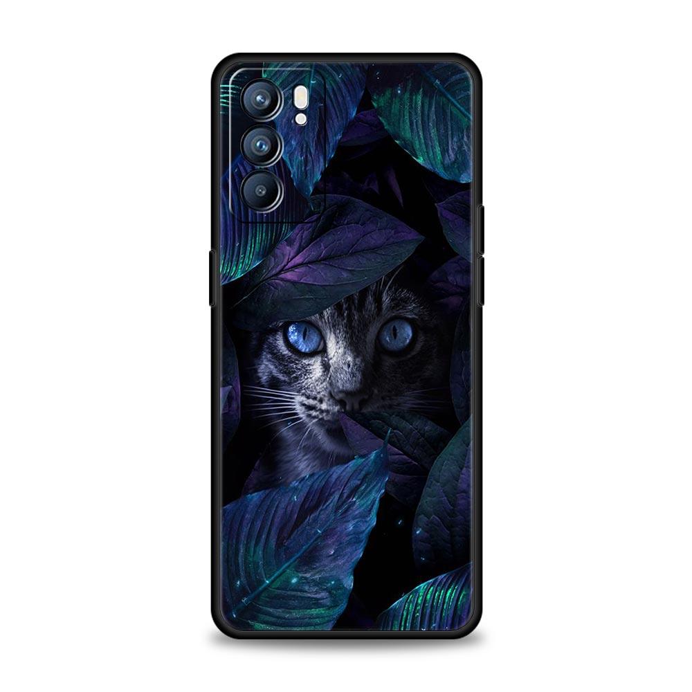 Милый Чехол для Телефона с Кошкой-Детективом Для Oppo Reno8 Reno7 Reno6 Pro A54 5G Find X6 X5 A53 A52 A9 A15 A95 A17 A16 A76 A74 A57 A31 Обложка