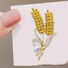 High-End Wheat Ear Brooch, High-End Women'S Exquisite Luxury Design Corsage, Niche Suit, Clothes, Pins And Accessories