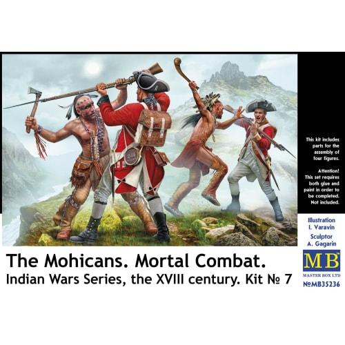 Master Box 1/35 Scale Indian Series No. 7 Mohawk and British Soldiers, 18th Century, 4-Piece Plastic Model Kit (MB35236)