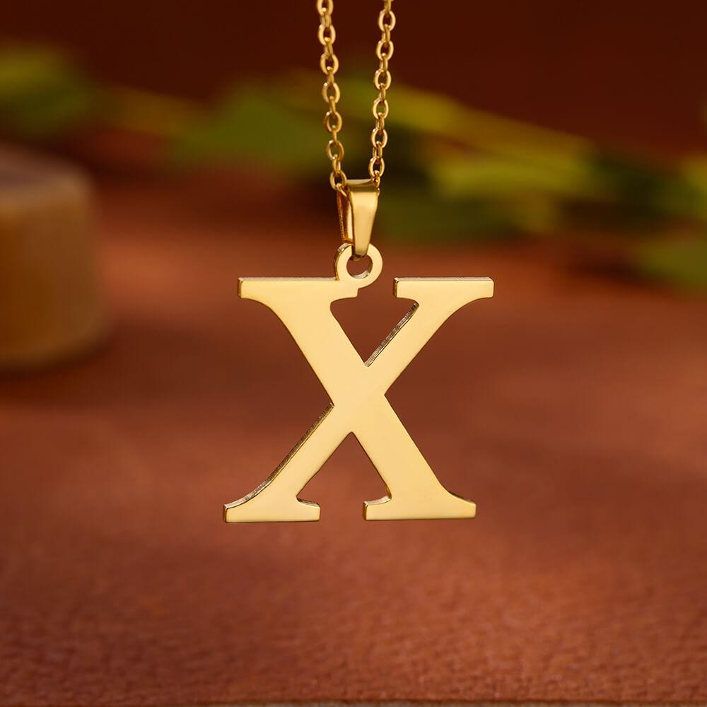 Элегантное ожерелье из нержавеющей стали с первой буквой для женщин, золотистого цвета, с подвеской в виде алфавита, винтажное, водонепроницаемое, с цирконами, подарки