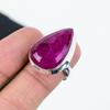 Изящное регулируемое кольцо из серебра 925 пробы с рубином из кашмира — подходит для размеров США от 6 до 11 — украшения ручной работы в стиле бохо для женщин и мужчин, подарки из ватных палочек