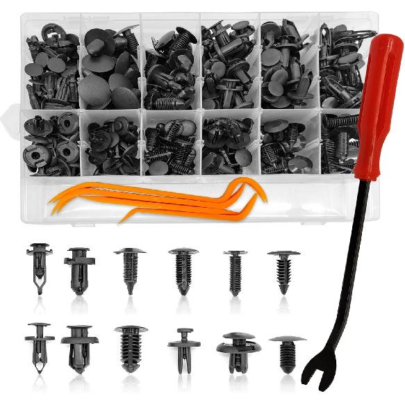 240Pcs Car Plastic Push Pin Rivet Fasteners, Car Retainer Clips Plastic Fasteners Kit With Remover Tool, Assortment Universal Retainer Clips Push
