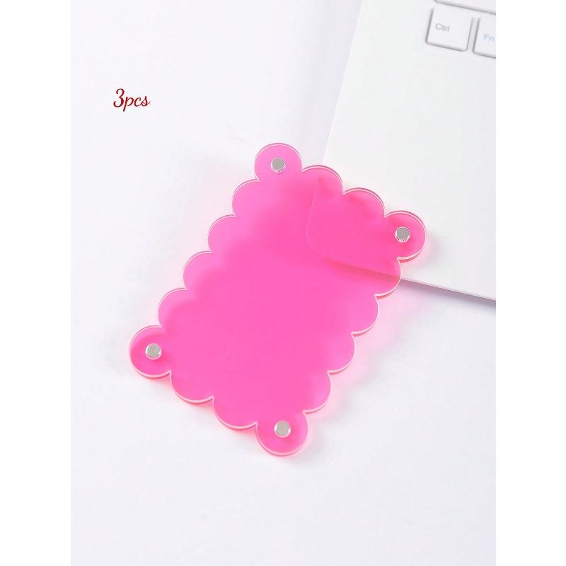 Acrylic 3-Inch Refrigerator Magnets, Colorful Transparent Mini 3-Inch Magnetic Photo Frames, Creative Lightweight Floral Design Refrigerator Magnets