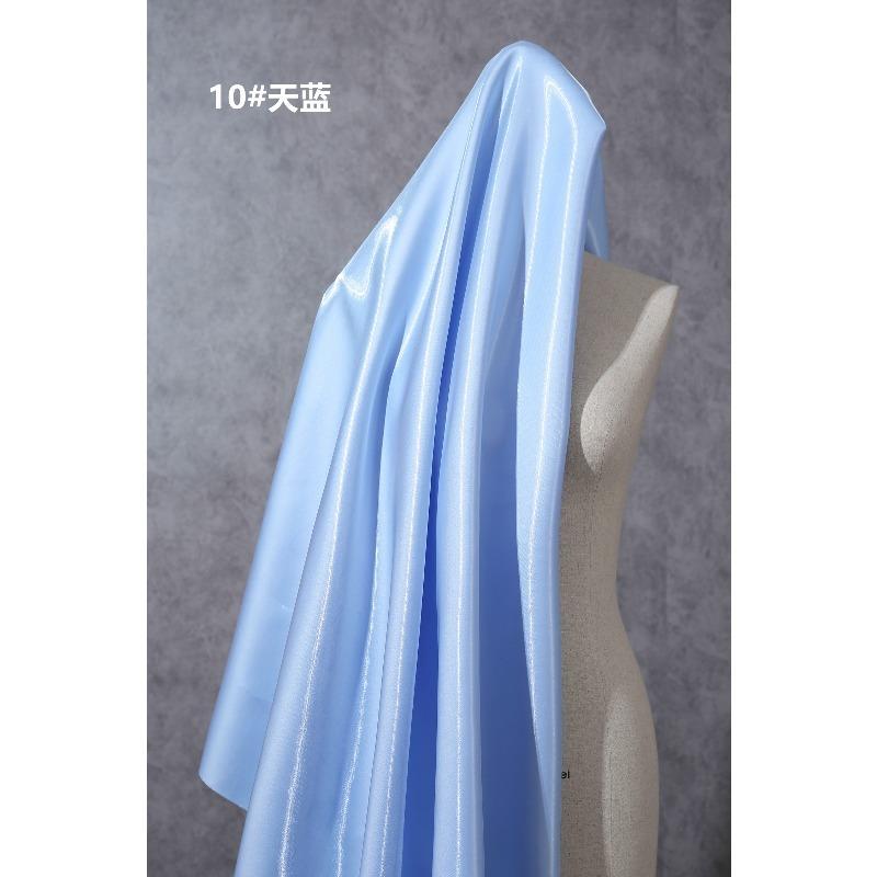 Multi-Color Reflective Fabric Liquid Satin Glossy for Clothes Dresses Diy Hanfu Sewing Designer Smooth Silky Cloth Drape Summer