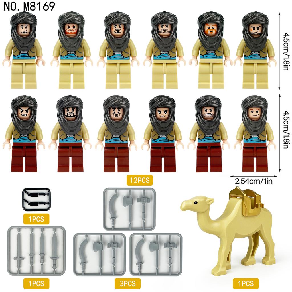 12pcs Creative Series Desert Camel Minifigure Building Block Toys