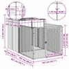 Dog Kennel with Run Light Grey 110 x 201 x 110 cm Galvanized Steel