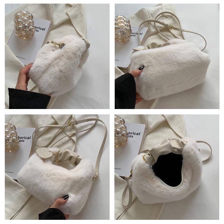 Mink-style Pleated Plush Handbag & Crossbody Bag for 2025
