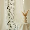 American semi-blackout curtains finished flower embroidery fringed bay window curtains opaque living room